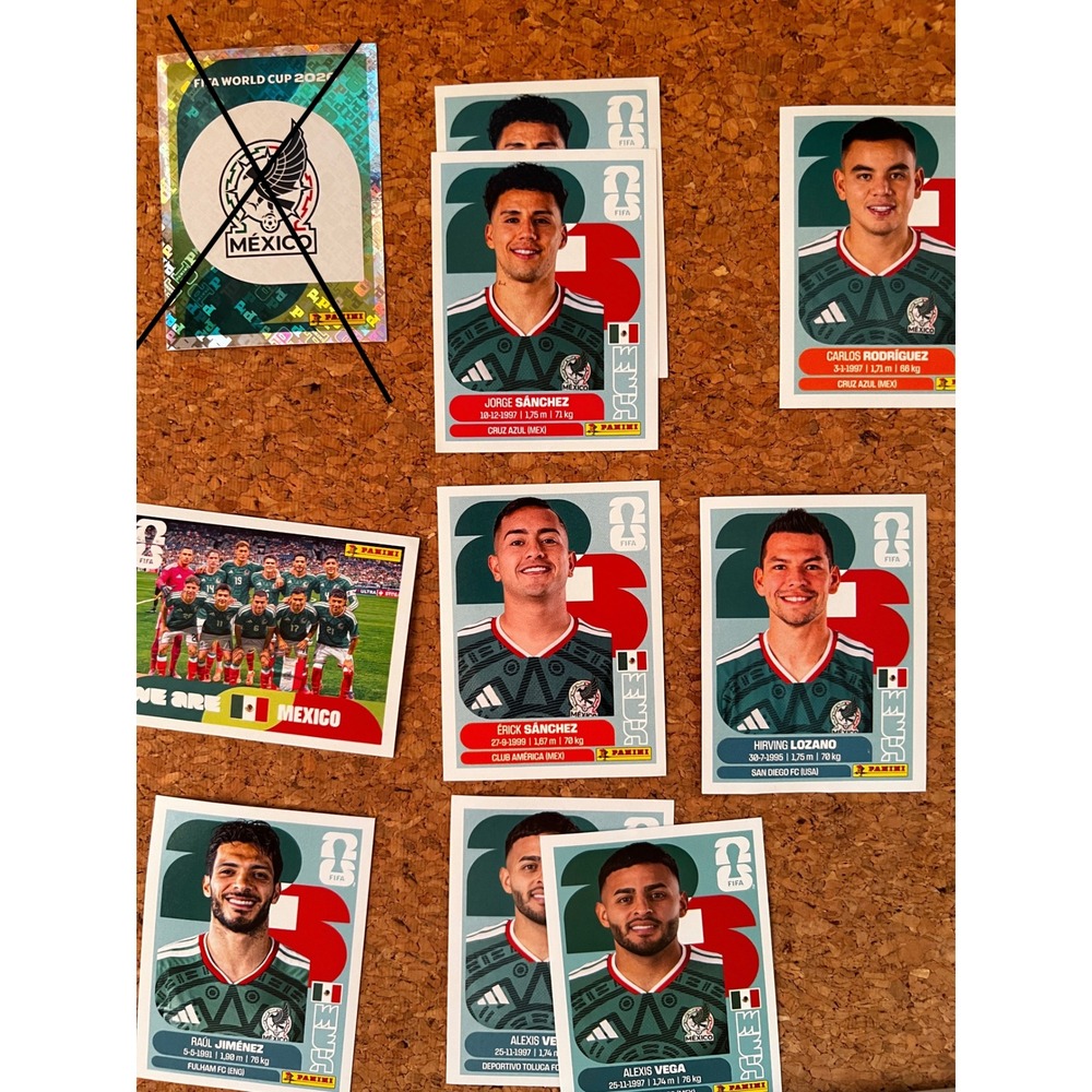 Panini FIFA World Cup 2026 Mexico National Team Sticker Lot Lozano Jimenez Vega